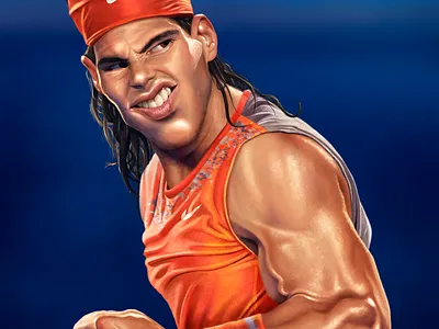 Rafa! caricatura caricature digital illustration digital painting digitalart illustration photoshop art rafel nadal realistic realistic rendering tennis tennis player