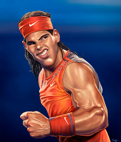 Rafa! caricatura caricature digital illustration digital painting digitalart illustration photoshop art rafel nadal realistic realistic rendering tennis tennis player