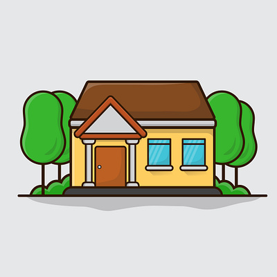 house illustration adobe illustrator animation branding design flat icon illustraion illustration ux vector