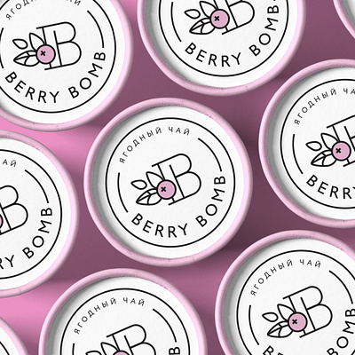 Fruit tea package - Berry Bomb berry line logo package pink