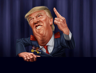 The Donald in charge. caricature digital art digital illustration digital painting digitalart donald trump humorous illustration photoshop art realistic realistic rendering trump