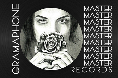 Design for MASTER RECORDS (Gramophone Record Disk) adobexd art brand brand design charcoal charcoaldrawing design fashion brand gramophone music music player record label typogaphy