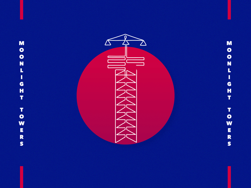 Texas Moonlight Towers Motion Poster austin run austin texas branding graphicdesign marathon moonlight tower motion design motiongraphics poster design