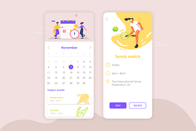 Calendar app design app ui calendar calendar design dailyui dailyui38 ui deisgn ui desgin vector