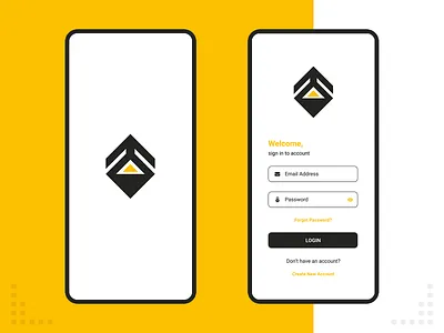 Welcome and Sign In Screen app app design application graphics login mobile ui logo splash ui