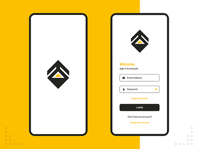 Welcome and Sign In Screen app app design application graphics login mobile ui logo splash ui