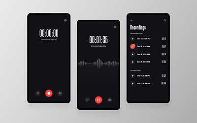 Recorder App l 10 · 365 365 daily challenge 365rounds clean design dictaphone figma interface minimal minimalism minimalistic mobile app mobile ui recorder recorder app recording typography ui ui trends ux vector