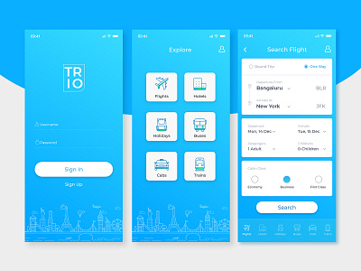 Mobile App - Travel Booking adobe xd booking app buses cabs design dribbble flight app holidays hotel app icon illustration mobile app mobile ui trains travel ui vector