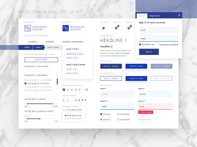 Nikolskaya Gallery UI Kit art design system ui ui kit ux web design