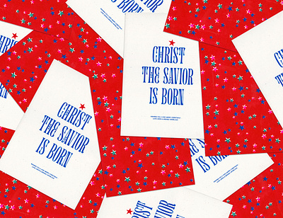 Risograph Christmas Card design illustration typography