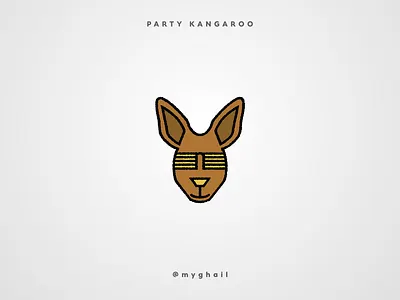 Party Kangaroo | Daily Logo Challenge #19 animal art australia australian branding creative dailylogochallenge design freelance freelancer icon inspiration kangaroo logo logos