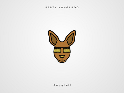 Party Kangaroo | Daily Logo Challenge #19 animal art australia australian branding creative dailylogochallenge design freelance freelancer icon inspiration kangaroo logo logos