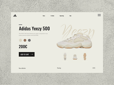 Adidas Website Concept adidas beautiful concept design redesign second shot soft colors sport website yeezy