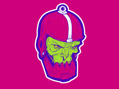 Menacing Robotic Henchman character character design digital drawing illustration metalic motu neon trapjaw zombie