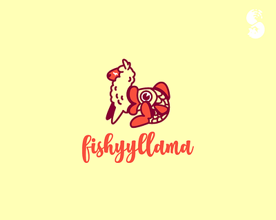 fishyyllama Logo branding cute design fish identitydesign llama logo nature whimsical