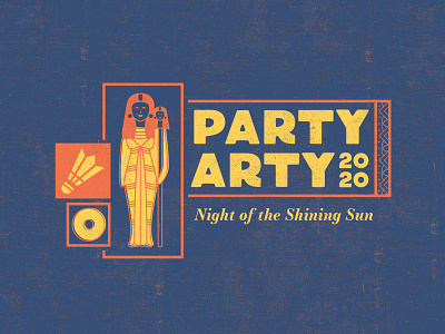 Party Arty 2020 art art exhibit brand branding color color palette design egypt egyptian hieroglyphics illustration logo logo design museum museum of art party queen typography vector