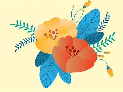 Flower Illustration design flat art floral art floral design flower flower illustration minimal