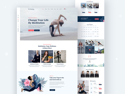 MediYoga - Yoga & Meditation Landing Page branding creative design fitness flat icon illustration landing page logo meditation minimal trend 2020 typography ui ux vector web web design workout yoga studio