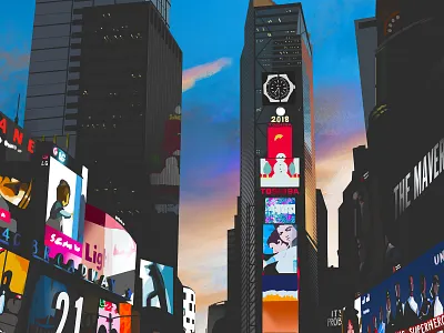 New York design digital illustration illustration new yourk photoshop time square