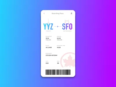 Daily UI | 024 | Boarding Pass 024 boarding pass dailyui dailyuichallenge design ui ux visual design