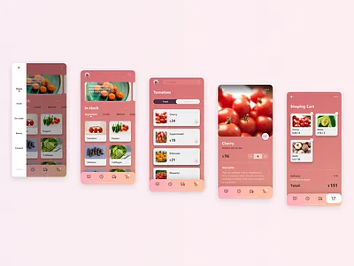 Mobile App - Wholesale of food plants. app design figma mobile app ui ux