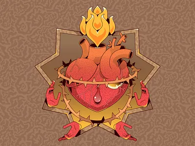 CORAZÓN SAGRADO 2d caricatura ilustración vector