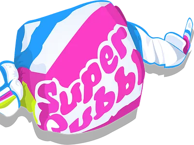 Super Bubble Gum Illustration illustration mullicandesigns superbubble