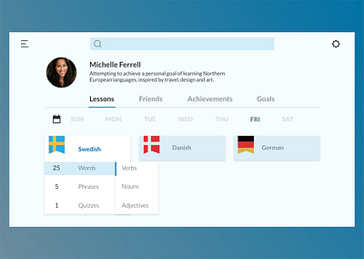 Language User Profile branding daily ui daily ui challenge dailyui design minimal minimalism ui ui design user profile visual design