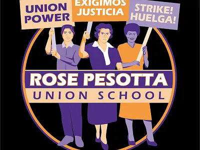 Rose Pesotta Union School branding design illustration logo