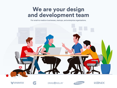 New landing page design illustration landing team