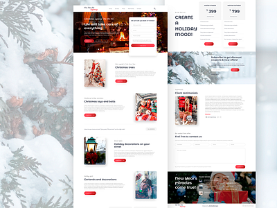 Christmas agency "Ho-Ho-Ho" branding clear design concept design landing landing page ui uidesign ux webdesign website