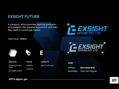 Exsight Future branding design illustration logo logoconcept logodesigner