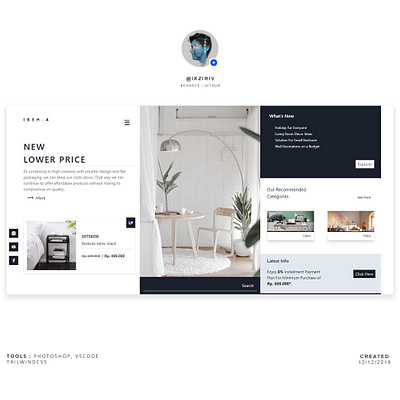 IKEH-A Furniture Website Concept app branding design lettering minimal typography ui ux web website