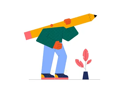 Pencil It In branding character design flat graphic design illustration pencil plant sneakers vector web web design website