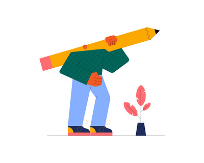 Pencil It In branding character design flat graphic design illustration pencil plant sneakers vector web web design website