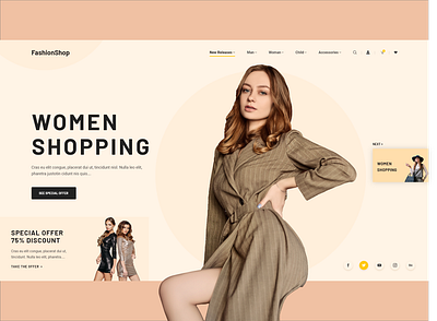 Fashion eCommerce Shop adobe adobexd clean design creative ecommence fashio fashion grid header influencer interface landing minimal product page shop typography ui ux web website