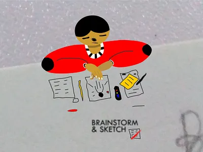 Brainstorm & Sketch design flat illustration minimal vector