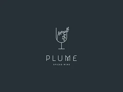 Plume Logo branding christmas illustration logo minimal minimalist logo wine winery