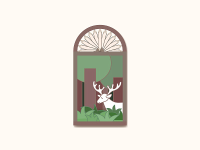 2/6 deer design dribbble dribbbleweeklywarmup forest grow illustration tree vector vectorart weekly warm up