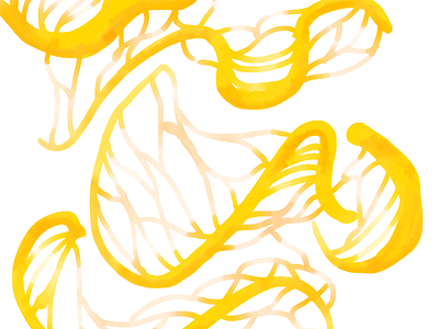 Yellow Wisps adobe fresco ocean sea watercolor wisp yellow