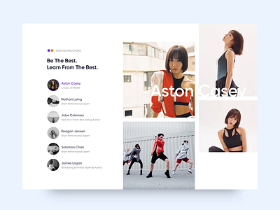 YOUNIVERSE:: Instructor aftereffects animated animation carousel instructor interactive member motion slider ui uiux webdesign
