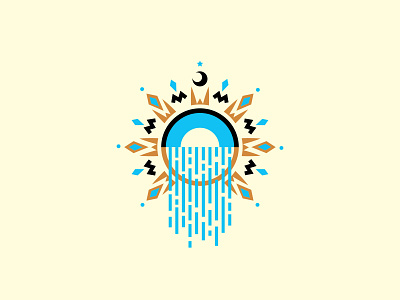 Waterfall illustration logo waterfall
