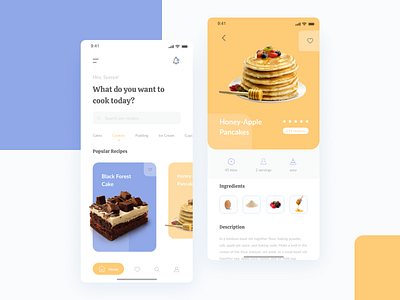 Dessert Recipe App app cake cook dessert food app mobile pancake recipe uidesign uiux