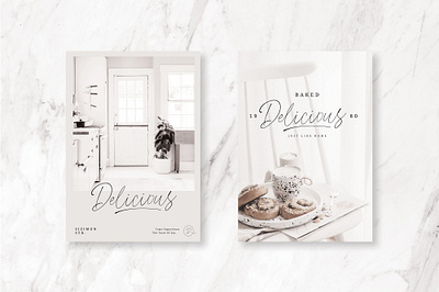 Brand for Baked Delicious Food branding branding design design elegant font handwritten lettering magazine modern prints