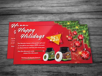 Christmas holidays Honey Ad advertising christmas christmas card christmas flyer christmas party christmas tree fiverr flyer graphic design holidays honey postcard socialmedia web banner ad