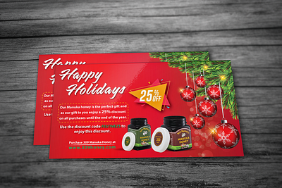 Christmas holidays Honey Ad advertising christmas christmas card christmas flyer christmas party christmas tree fiverr flyer graphic design holidays honey postcard socialmedia web banner ad