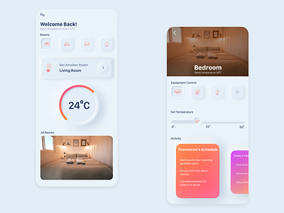 Smart Home android calendar gradient minimal mobile app design product design skeoumorph smarthome ui design user interface