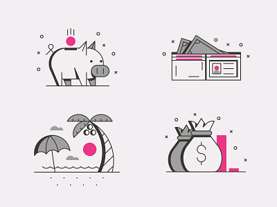 Food icons bank food icons iconpack icons icons design iconset illustrations illustrator art illustrator design landscape tour icons