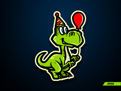 LITTLE DINOSAUR artwork babe balloon brand cute design dinosaur esport green icon illustration logo logo game logo gaming mascot design mascot logo party sport logo sports vector