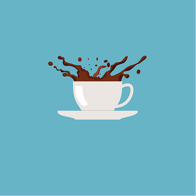 Coffee Splash flat design flat illustration flatdesign vector illustration vectorart vectors